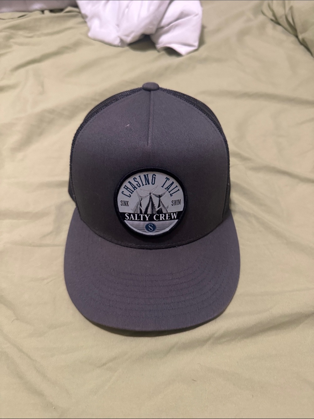 Salty Crew Chasing Tail Patch Trucker Hat - Charcoal Gray